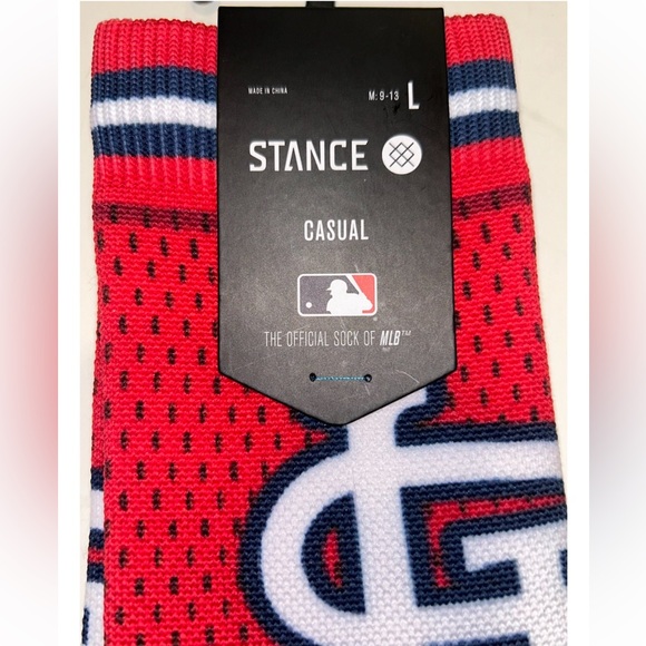 Stance MLB BP Jersey St Louis Cardinals Crew Socks 1 Pair Men 9-13 Red Baseball - Picture 4 of 9